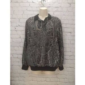 Jolene Fashions VINTAGE Women's Size 12 Black/White 100% Polyester Blouse.